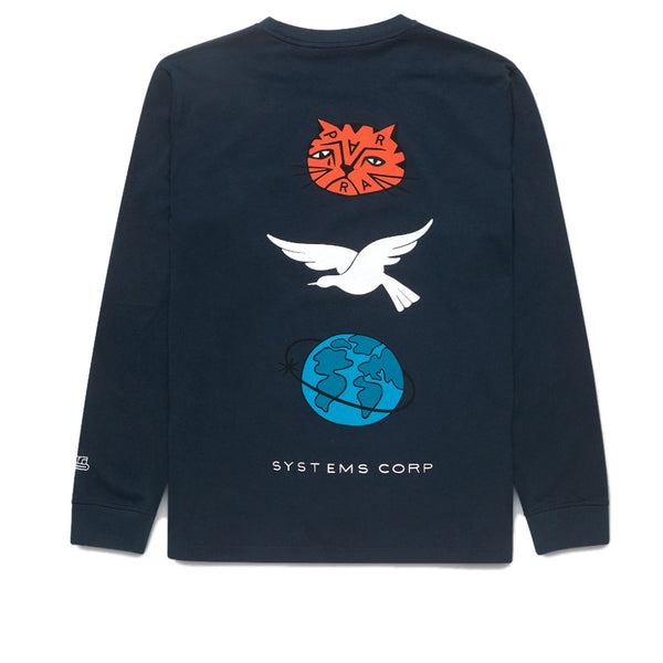 Parra Sad Cat System Bird LS T-shirt Navy Blue