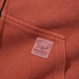 Butter Goods Bleach Waffle Zip-Thru Hood Washed Rust detalle