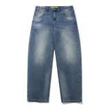 Butter Goods Relaxed Denim Jeans Distressed Blue vista frontal