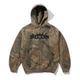 Butter Goods Serif Zip-Thru Hood Forest Camo vista frontal