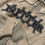 Butter Goods Serif Zip-Thru Hood Forest Camo detalle