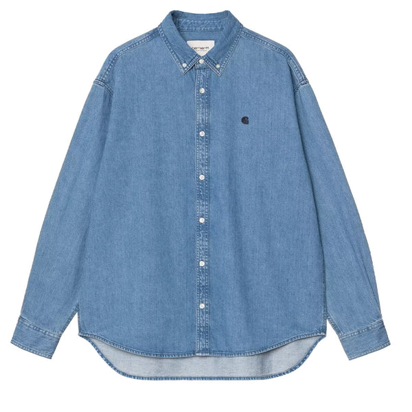 Carhartt WIP L/S Lucas Shirt Blue/Stone Washed