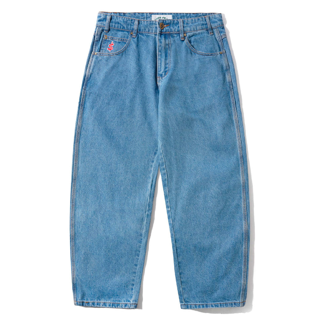 Cash Only Logo Baggy Denim Jeans Washed Indigo – Welcome Skateshop