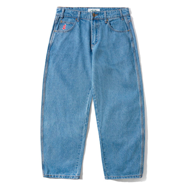 Cash Only Logo Baggy Denim Jeans Washed Indigo