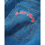 Cash Only Logo Baggy Denim Jeans Washed Indigo