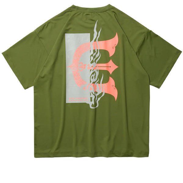 Evisen Fire Rectangle Logo Pocket Tech Tee Forest