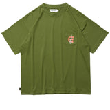 Evisen Fire Rectangle Logo Pocket Tech Tee Forest