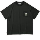 Evisen Fire Rectangle Logo Pocket Tech Tee Black