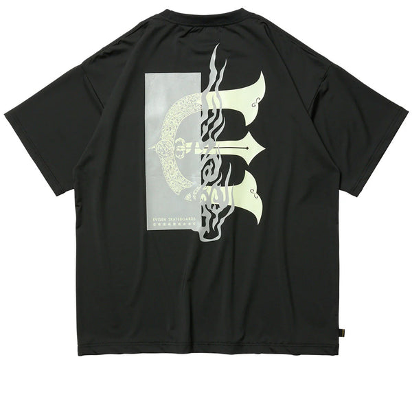 Evisen Fire Rectangle Logo Pocket Tech Tee Black