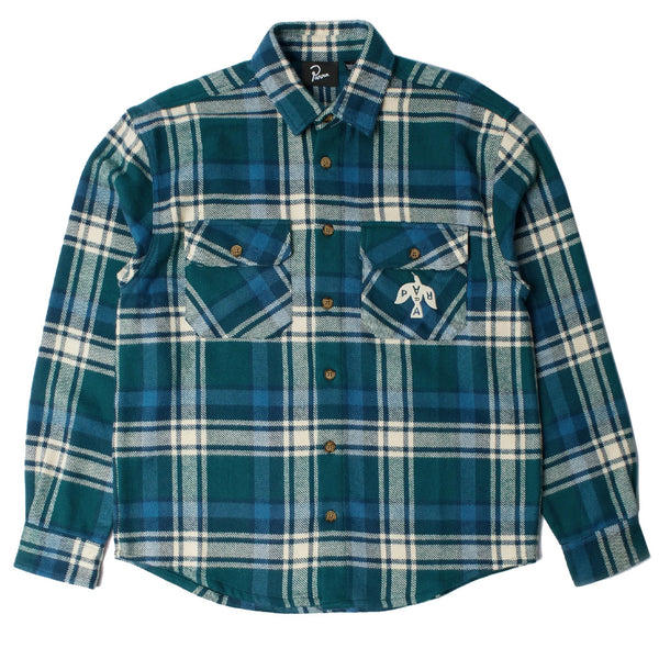 Parra Crow Flanel Shirt Pine Green