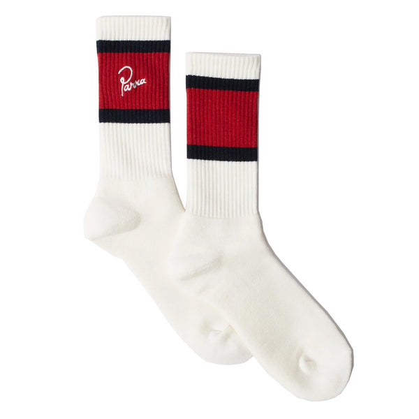 Parra Signature Striped Crew Socks Red