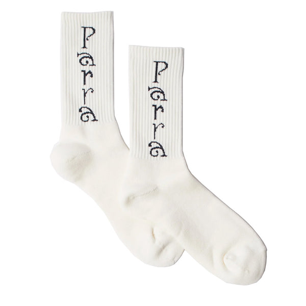 Parra Weird Trad Logo Crew Socks White
