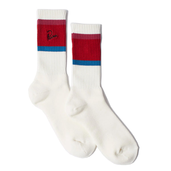 Parra Signature Striped Crew Socks Red