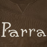 Parra Weird Trad Logo Crew Neck Sweatshirt Brown