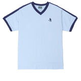 Pass-Port Workers Stripe Organic Cotton Jersey Sky Blue