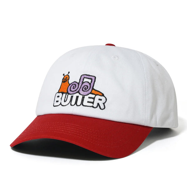 Butter Goods Snail 6 Panel Cap White/Cardinal