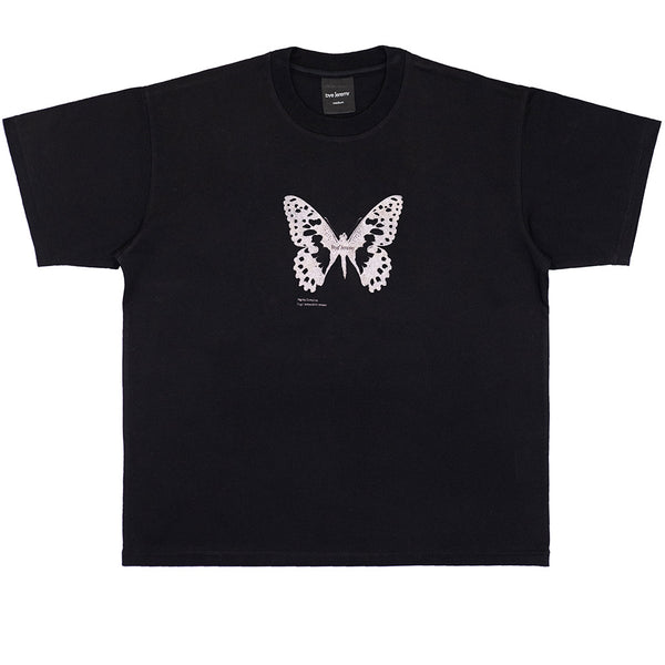 Bye Jeremy Silver Butterfly T-Shirt Black