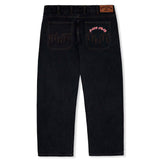 Cash Only Logo Baggy Denim Jeans Washed Black