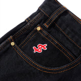 Cash Only Logo Baggy Denim Jeans Washed Black