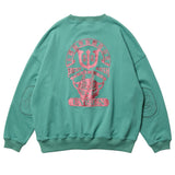 Evisen Tiger Match Emblem Crew Sweat Tuquoise