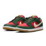 Nike SB Dunk Low Pro Premium Fir/White-University Gold-Fire Red