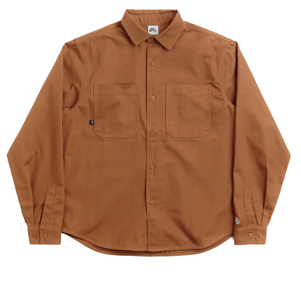 Nike SB Long-Sleeve Woven Skate Top Light British Tan/White