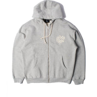 Parra 1976 Logo Zip Hooded Sweatshirt Heather Grey