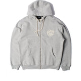 Parra 1976 Logo Zip Hooded Sweatshirt Heather Grey