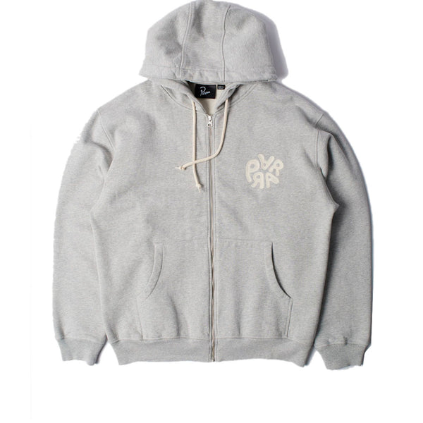 Parra 1976 Logo Zip Hooded Sweatshirt Heather Grey