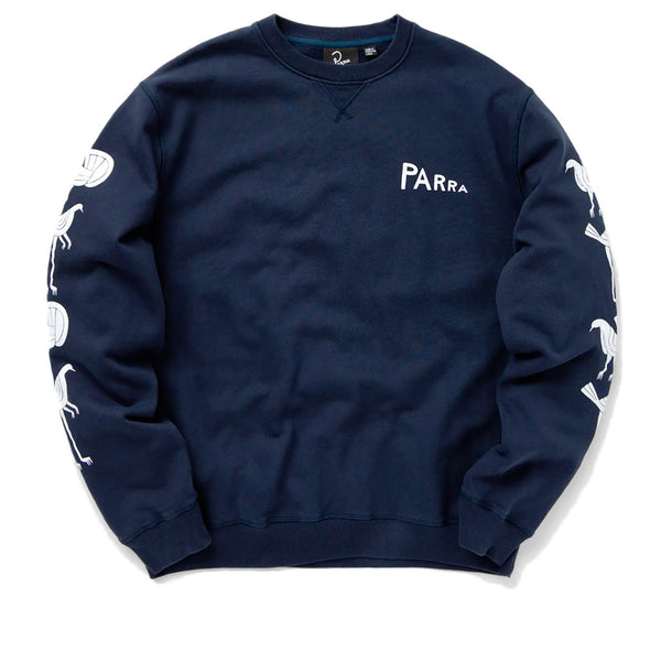 Parra Fancy Pigeon Crew Neck Sweatshirt Midnight Blue