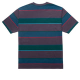 Parra Fast food Logo Striped t-shirt Aubergine
