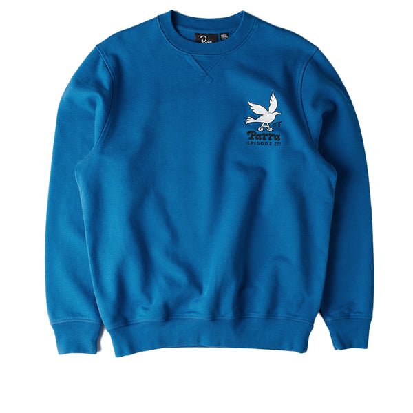 Parra Wheel Chested Bird Crew Neck Sweatshirt Blue