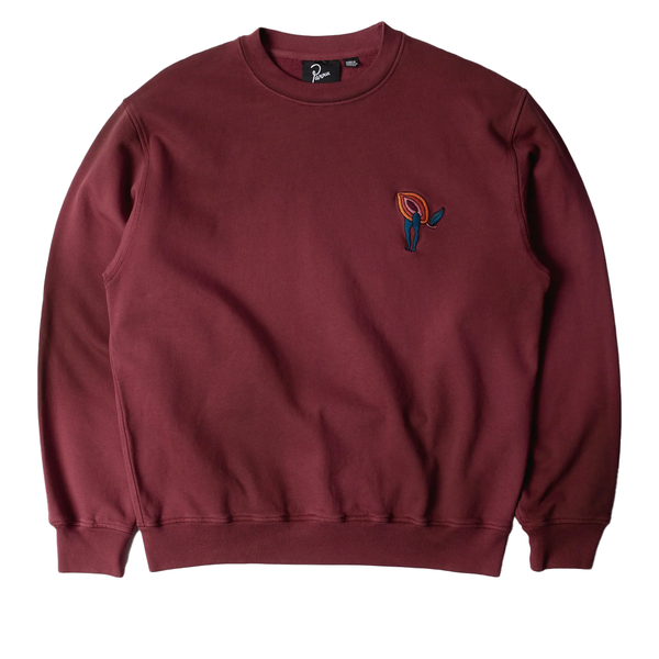 Parra Fire Lemon Crew Neck Sweatshirt Washed Beet Red