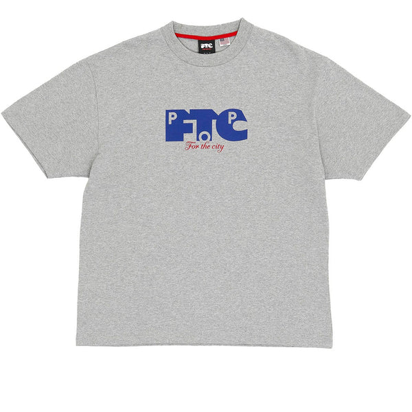 Pop Trading Co. FTC & Pop Logo T-Shirt Heather Grey