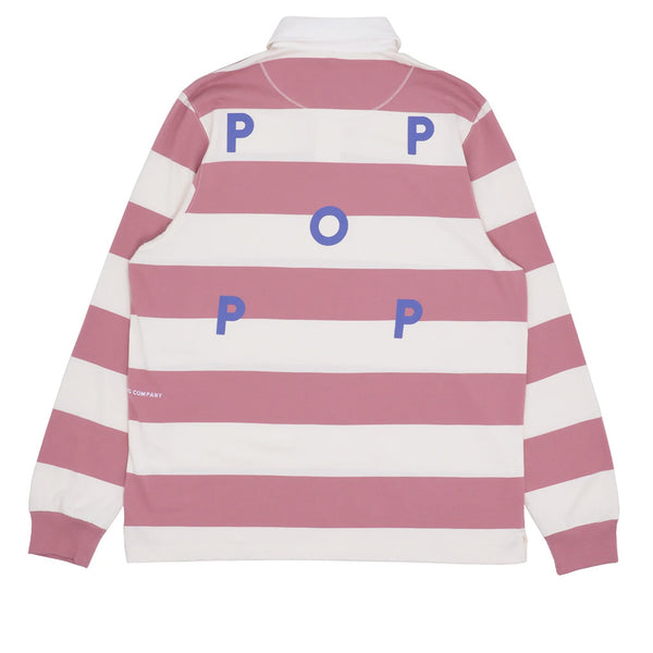 Pop Trading Co. Striped Rugby Polo Mesa Rose
