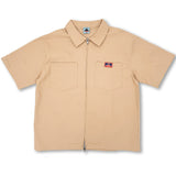 Damage Uniform Zipper Shirt Khaki