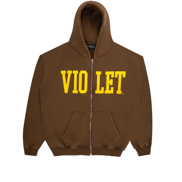 Violet X David Enth Zip Hoodie Brown