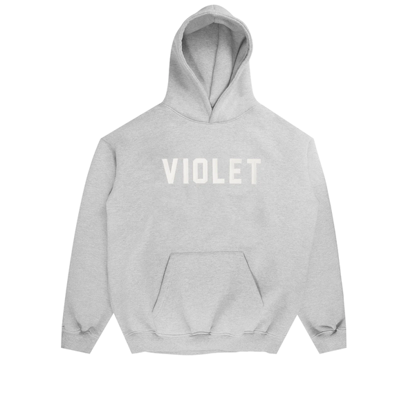 Violet X David Enth Embroired Hoodie Grey/Cannoli Cream