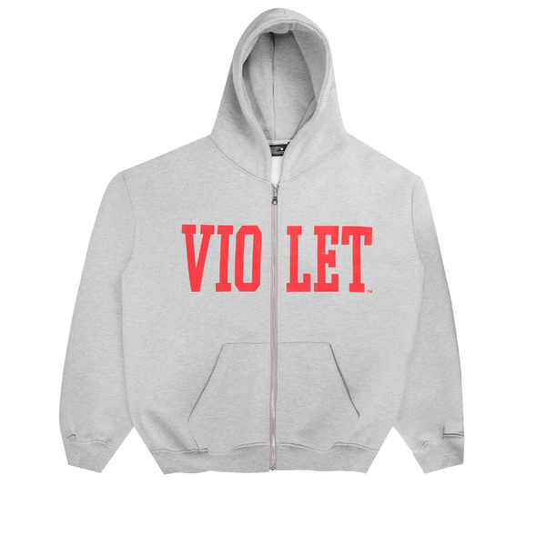 Violet X David Enth Zip Hoodie Grey/Red