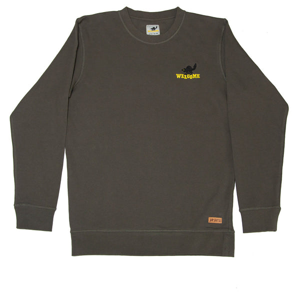 Welcome X 13 Embroidery Sweater Olive