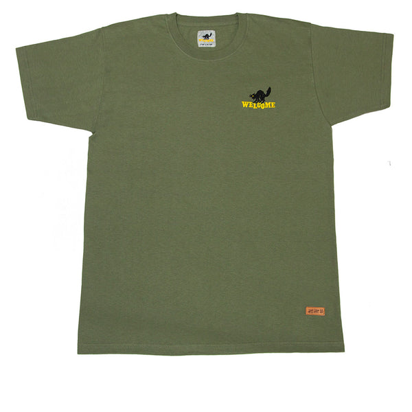 Welcome X 13 Embroidery Tee Olive