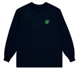 Bronze 3D B Logo LS Tee Navy