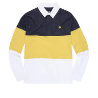 Magenta LS Polo Rugby Shirt Tricolor