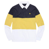 Magenta LS Polo Rugby Shirt Tricolor
