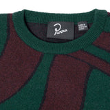 Parra Distorted Waves Knitted Pullover Pine Green