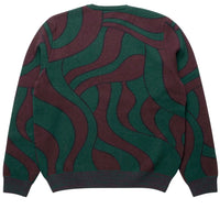Parra Distorted Waves Knitted Pullover Pine Green