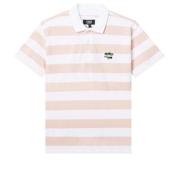 Tired The Gator Striped Polo