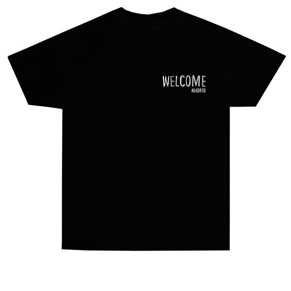 Welcome Madrid Faces Art Black Tee